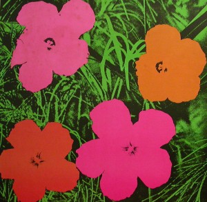 Andy Warhol, Flowers, silk screen; this was one of the successful sales, and listed at $4,000 it had the highest asking price in the exhibit.