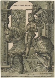 Hans Burgkmair I, Emperor Maximilian I, 1508-1518 chiaroscuro woodcut, National Gallery of Art