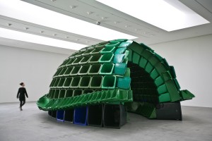 Brian Jungen ‘Carapace’ (2009) industrial waste bins, 11.63' x 26.25' x 21.9'