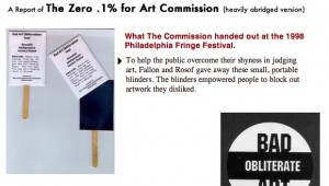 Fallon and Rosof, as ever before their time, distributed these Bad Art Obliteration Tools (on left) at the 1998 Fringe to allow the public its say