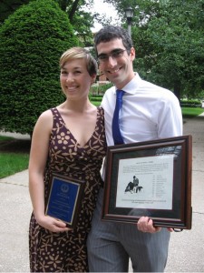 Dr. Ben and Minna with a couple of Ben's awards