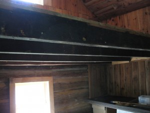 The loft? Inside the restored cabin.