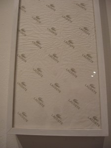 Michael Davis Carter, gator 2009, detail, tissue paper, custom frame, 13.25 x 37.25 inches