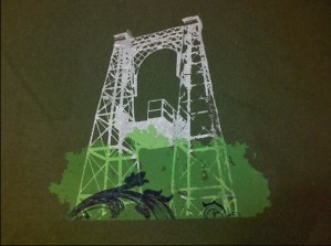 Chris Clark, screen print on t-shirt. He'll have his work in the CP Trunk Show May 16.