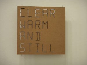 Mike Geminder's Clear, Warm and Still, laser-cut cardboard