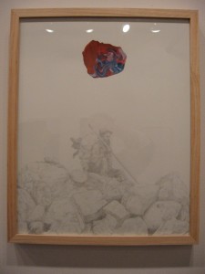 William Crump, The Mountain of Yesterday's Burden, gouache and graphite on paper, 20 x16 