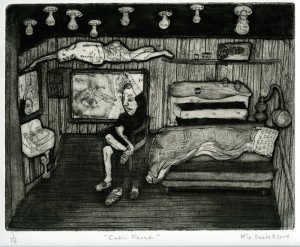 Kip Deeds, Cabin Fever. 2004. This is one of the works on exhibit and in the silent auction.