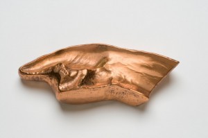 Marcel Duchamp, Untitled (Erotic Object), 1959.  Copper-electroplated plaster, 7 9/16 x 2 7/8 in. PMA. Gift of Mme Marcel Duchamp. © 2009 Artists Rights Society (ARS), New York/ADAGP, Paris/Estate of Marcel Duchamp.