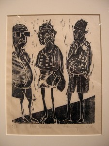 Fay Stanford, The Elders, 9 x7 inches, woodcut