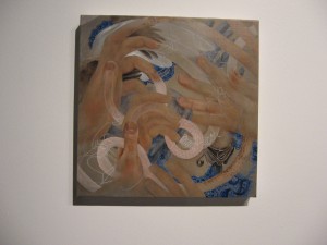 Francine Fox painting at the UD MFA exhibit