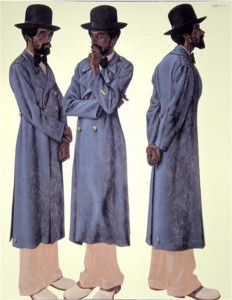 Barkley L. Hendricks, "Bahsir (Robert Gowens)," 1975. Oil on canvas, 83.5 x 66 inches. Collection the Nasher Museum of Art at Duke University.