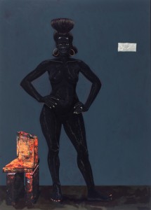 Kerry James Marshall, Bride of Frankenstein, 2009 Acrylic on pvc 85 x 61 inches.  Photo courtesy of gallery.