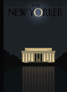New Yorker cover linking Obama, Lincoln and the moon.