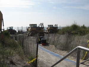 At 40th Street in Sea Isle City, the beach is open only to machines.