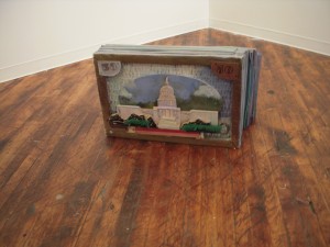 Preston Link, Pedestal, 2009. acrylic on wood. Looks like money -- funny money.