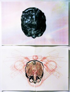 Cooper Holoweski, prints from "Engine Brain" series and "Invisible Hand Holding"