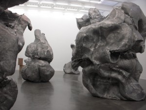 Urs Fischer, Marguerite de Ponty (right) and others, 2006-08, cast aluminum, 157.5 x 110.25 x 102 3/8 inches (de Ponty dimensions)