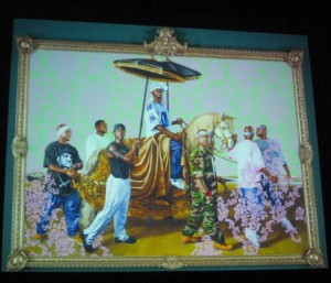 This painting by Kehinde Wiley shows how changing the time and place of the figures changed the affect of a painting. Next image shows the source painting.
