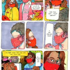 7 panel comic of Socialist Grocery by Oli Knowles