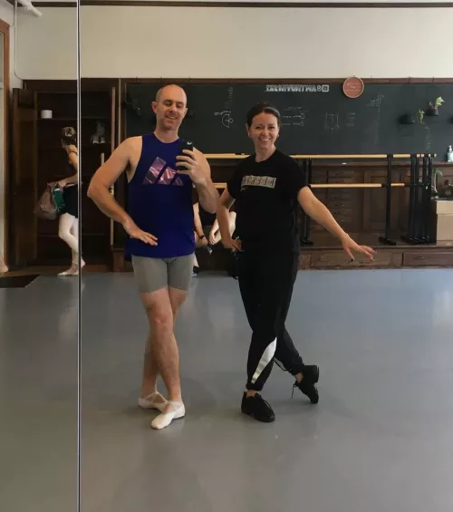 Chris Davis with Ballet Instructor Amy Novinski - One Man Nutcracker